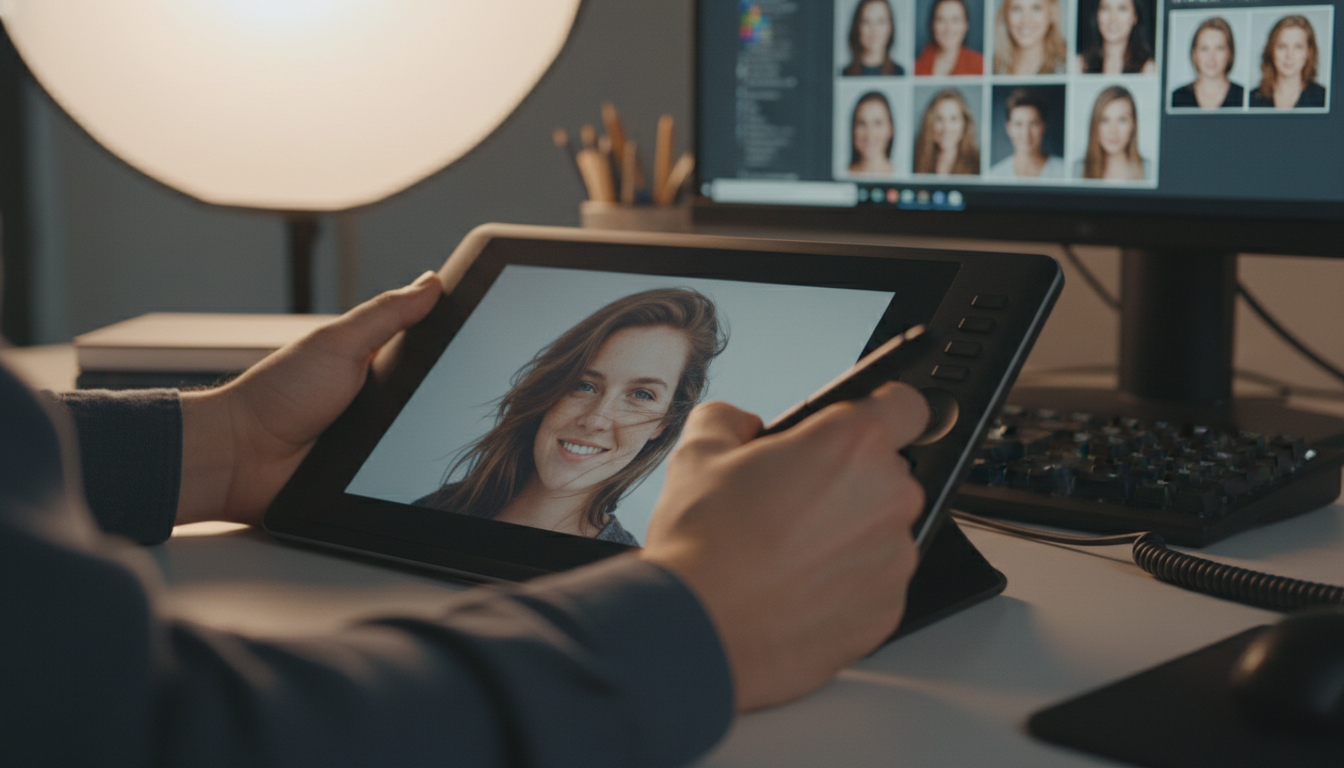 Portrait photo editing workspa...