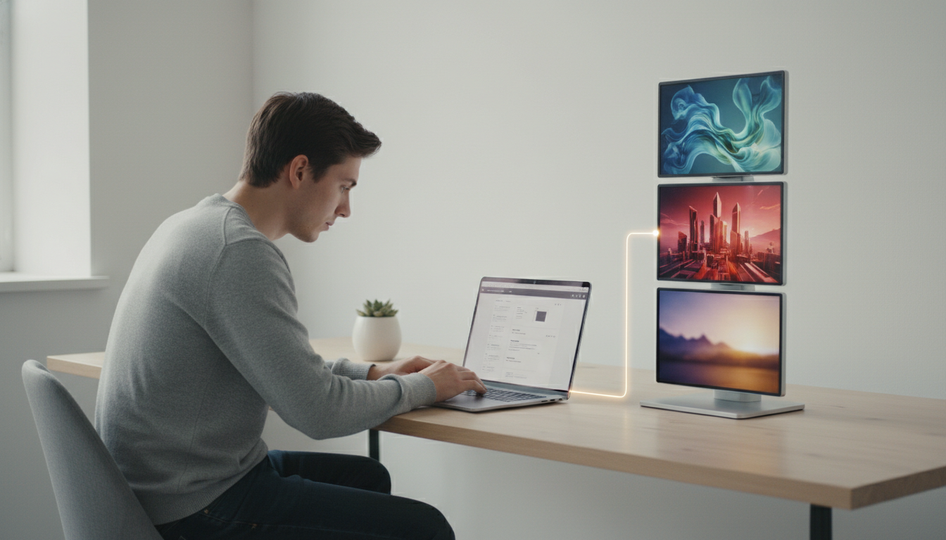 Illustration of AI governance with checklist, human reviewer and audit trail, no text
