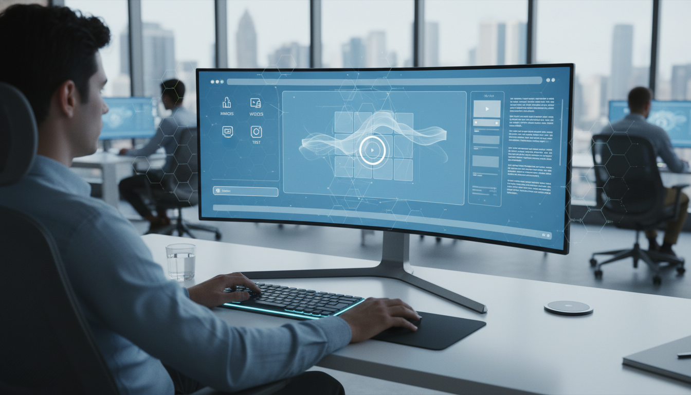 A person interacting with a pr...