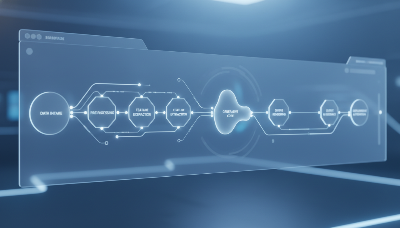 Illustration showing CoopeAI multi-stage generative workflow