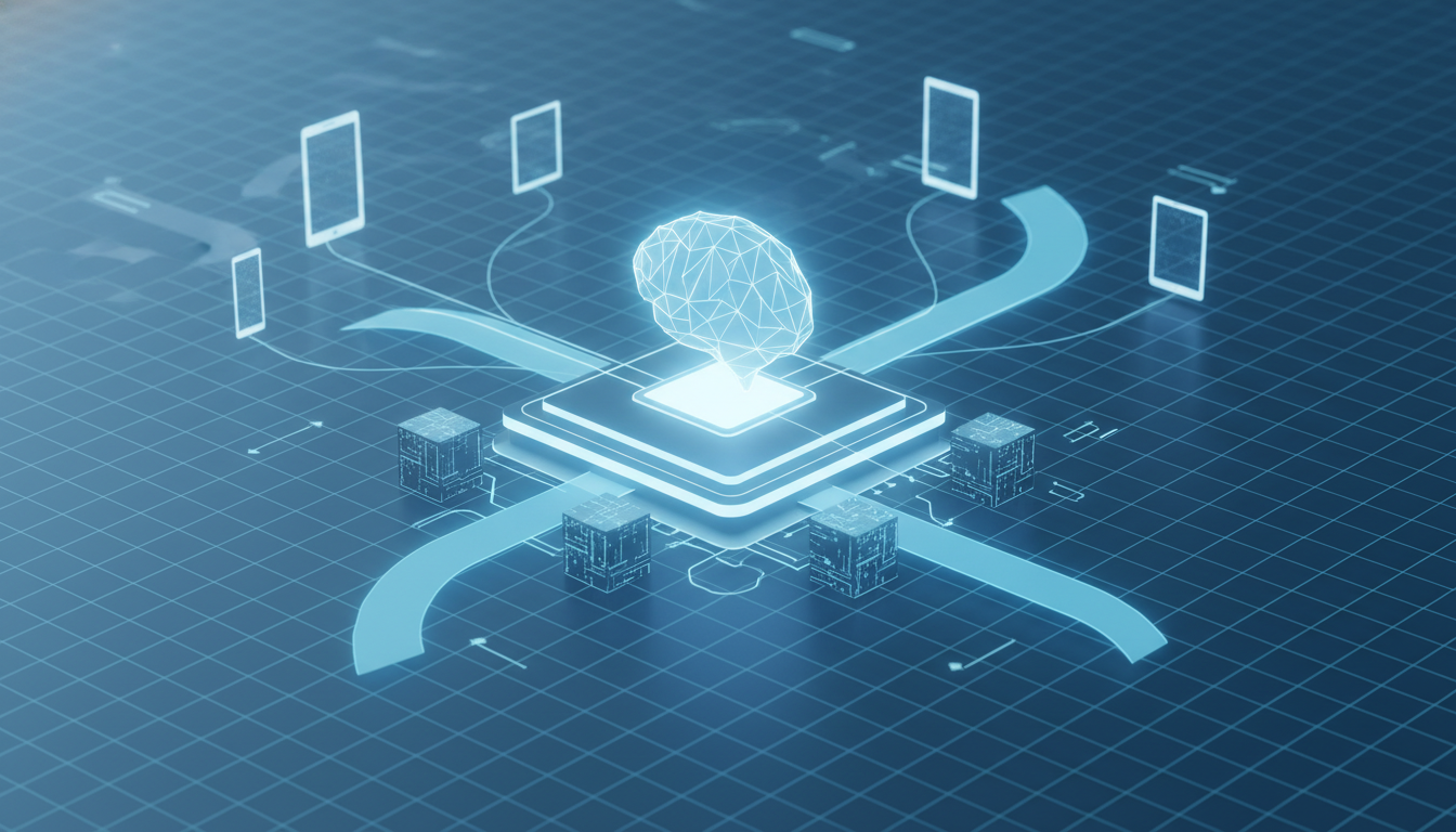 Abstract diagram of hybrid on-device and cloud architecture for real-time AR hairstyle rendering